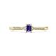 1 - Greta Desire Emerald Cut Iolite and Round Diamond Engagement Ring 