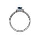 5 - Jolie Signature Blue and White Diamond Floral Halo Engagement Ring 