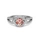 3 - Liora Signature Morganite and Diamond Eye Halo Engagement Ring 