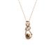 2 - Neoma Smoky Quartz and Diamond Love Knot Slider Pendant 