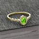 2 - Flora Desire Oval Cut Peridot and Round Diamond Vintage Scallop Halo Engagement Ring 