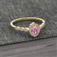 2 - Flora Desire Oval Cut Pink Sapphire and Round Diamond Vintage Scallop Halo Engagement Ring 