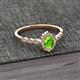 2 - Flora Desire Oval Cut Peridot and Round Diamond Vintage Scallop Halo Engagement Ring 