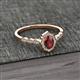 2 - Flora Desire Oval Cut Red Garnet and Round Diamond Vintage Scallop Halo Engagement Ring 
