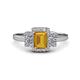 1 - Jessica Rainbow Emerald Cut Citrine with Round and Princess Cut Diamond Engagement Ring 