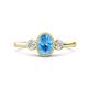 1 - Nikolia Desire Oval Cut Blue Topaz and Round Diamond Three Stone Engagement Ring 