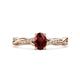 1 - Stacie Desire Oval Cut Red Garnet and Round Diamond Twist Infinity Shank Engagement Ring 