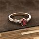 2 - Stacie Desire Oval Cut Red Garnet and Round Diamond Twist Infinity Shank Engagement Ring 