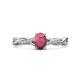 1 - Stacie Desire Oval Cut Rhodolite Garnet and Round Diamond Twist Infinity Shank Engagement Ring 