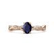 1 - Stacie Desire Oval Cut Blue Sapphire and Round Diamond Twist Infinity Shank Engagement Ring 