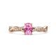 1 - Stacie Desire Oval Cut Pink Sapphire and Round Diamond Twist Infinity Shank Engagement Ring 