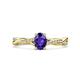 1 - Stacie Desire Oval Cut Iolite and Round Diamond Twist Infinity Shank Engagement Ring 