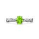 1 - Stacie Desire Oval Cut Peridot and Round Diamond Twist Infinity Shank Engagement Ring 