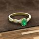 2 - Stacie Desire Oval Cut Emerald and Round Diamond Twist Infinity Shank Engagement Ring 