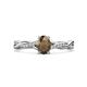 1 - Stacie Desire Oval Cut Smoky Quartz and Round Diamond Twist Infinity Shank Engagement Ring 
