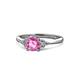 1 - Eve Signature 5.80 mm Pink Sapphire and Diamond Engagement Ring 