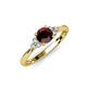 3 - Eve Signature 5.80 mm Red Garnet and Diamond Engagement Ring 