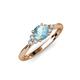 3 - Eve Signature 5.80 mm Aquamarine and Diamond Engagement Ring 
