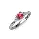 3 - Eve Signature 5.80 mm Rhodolite Garnet and Diamond Engagement Ring 