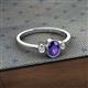2 - Nikolia Desire Oval Cut Iolite and Round Diamond Three Stone Engagement Ring 