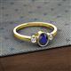 2 - Nikolia Desire Oval Cut Blue Sapphire and Round Diamond Three Stone Engagement Ring 
