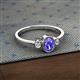 2 - Nikolia Desire Oval Cut Tanzanite and Round Diamond Three Stone Engagement Ring 