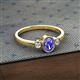 2 - Nikolia Desire Oval Cut Tanzanite and Round Diamond Three Stone Engagement Ring 