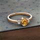 2 - Nikolia Desire Oval Cut Citrine and Round Diamond Three Stone Engagement Ring 