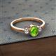 2 - Nikolia Desire Oval Cut Peridot and Round Diamond Three Stone Engagement Ring 