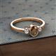 2 - Nikolia Desire Oval Cut Smoky Quartz and Round Diamond Three Stone Engagement Ring 