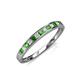 3 - Aqilia 2.00 mm Green Garnet and Diamond 13 Stone Wedding Band 