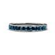 1 - Kathiryn 2.70 mm Blue Diamond 11 Stone Wedding Band 