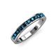 3 - Kathiryn 2.70 mm Blue Diamond 11 Stone Wedding Band 