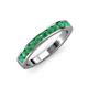 3 - Kathiryn 2.70 mm Emerald 11 Stone Wedding Band 