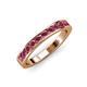 3 - Kathiryn 3.00 mm Rhodolite Garnet 11 Stone Wedding Band 