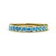 1 - Kathiryn 3.00 mm Blue Topaz 11 Stone Wedding Band 