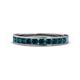 1 - Kathiryn 3.00 mm Blue Diamond 11 Stone Wedding Band 