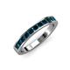 3 - Kathiryn 3.00 mm Blue Diamond 11 Stone Wedding Band 