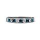 1 - Kathiryn 2.70 mm Blue and White Diamond 11 Stone Wedding Band 