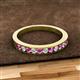 2 - Kathiryn 2.70 mm Pink Sapphire and Diamond 11 Stone Wedding Band 