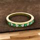2 - Kathiryn 2.70 mm Emerald and Diamond 11 Stone Wedding Band 