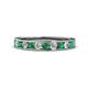 1 - Kathiryn 3.00 mm Emerald and Diamond 11 Stone Wedding Band 