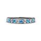1 - Kathiryn 3.00 mm Blue Topaz and Diamond 11 Stone Wedding Band 