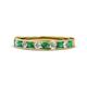 1 - Kathiryn 3.00 mm Emerald and Diamond 11 Stone Wedding Band 