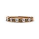 1 - Kathiryn 3.00 mm Smoky Quartz and Diamond 11 Stone Wedding Band 