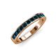 4 - Kathiryn 3.00 mm Blue and White Diamond 11 Stone Wedding Band 
