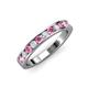 4 - Kathiryn 3.00 mm Pink Sapphire and Diamond 11 Stone Wedding Band 