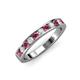 4 - Kathiryn 3.00 mm Rhodolite Garnet and Diamond 11 Stone Wedding Band 