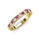 4 - Kathiryn 3.00 mm Pink Tourmaline and Diamond 11 Stone Wedding Band 