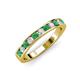 4 - Kathiryn 3.00 mm Emerald and Diamond 11 Stone Wedding Band 